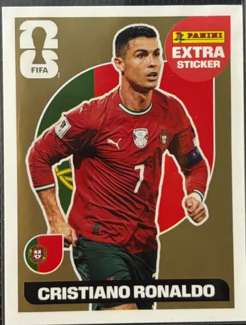 Figurinha Legend (Extra Sticker Panini) de Cristiano Ronaldo, raridade Ouro