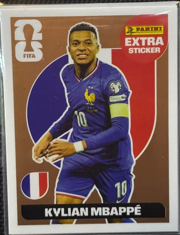 Figurinha Legend (Extra Sticker Panini) de Kylian Mbappé, raridade Bronze