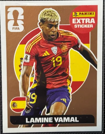 Figurinha Legend (Extra Sticker Panini) de Lamine Yamal, raridade Bronze